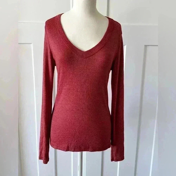 Michael Stars for Anthropologie Red Heather Scoop Neck Long Sleeve Size: OS❤️ - Picture 1 of 4